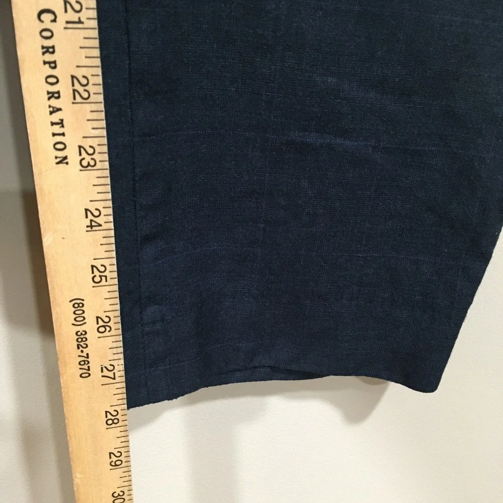 Ralph Lauren 100% Wool Dress Pants Mens 34x30 Navy Glen Plaid Classic Work